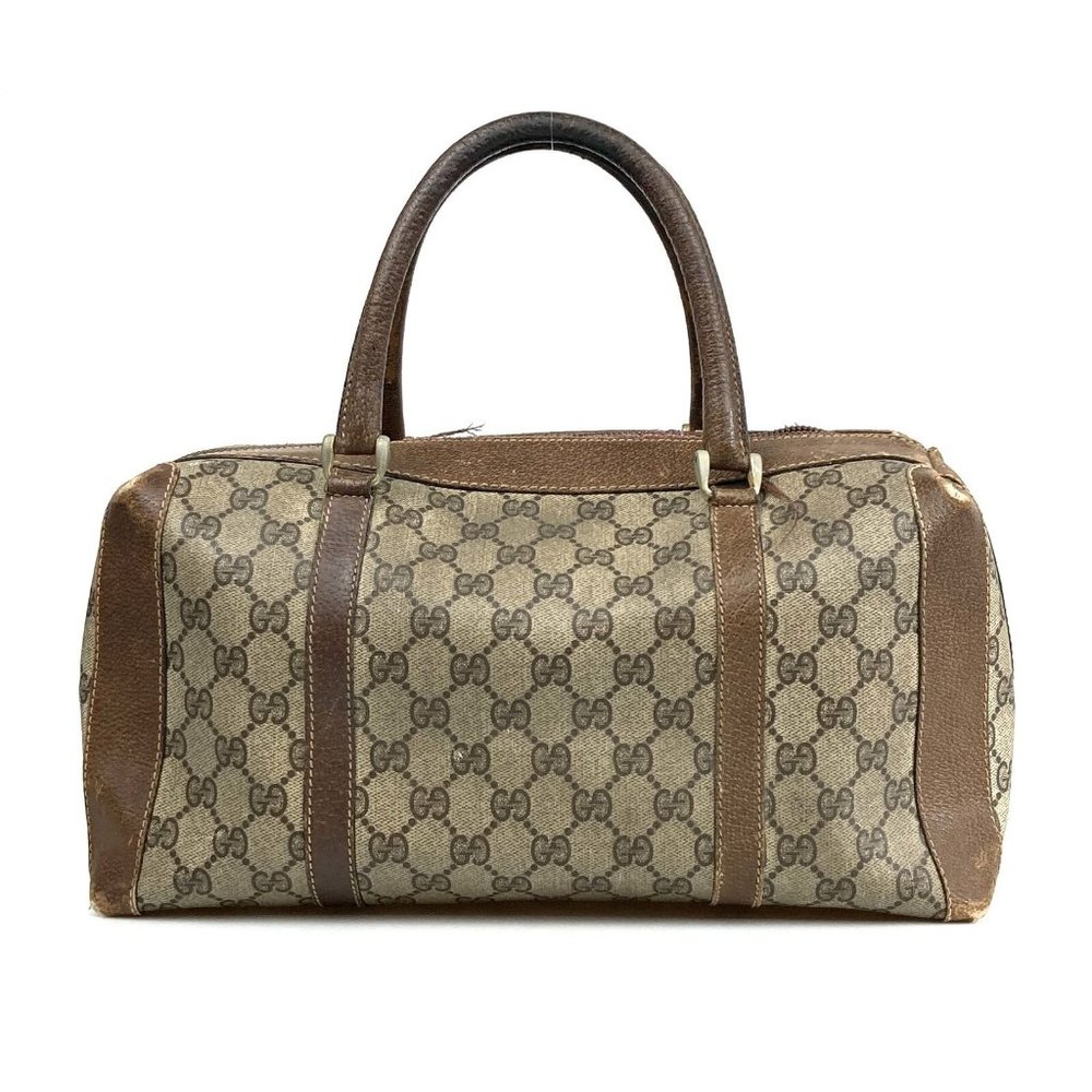 569120F V Gucci Boston Bag Mini Brown PVC - Picture 2 of 12